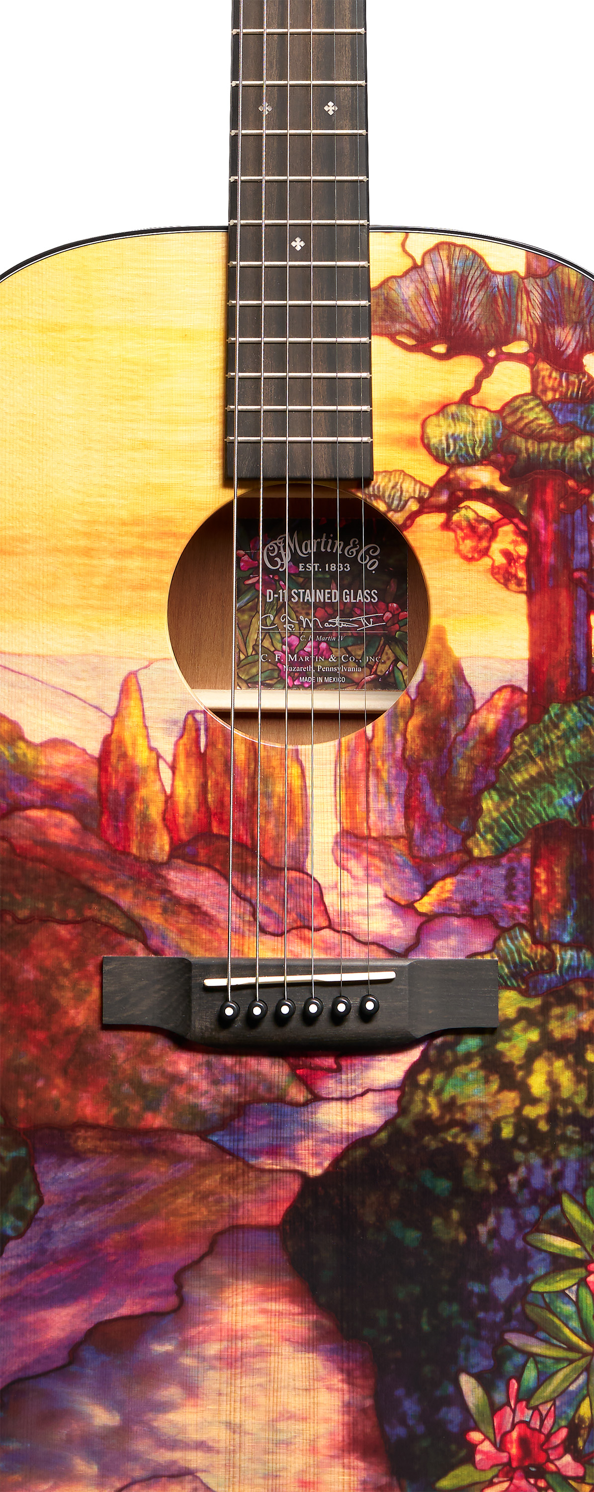 Back of Martin D-11 Stained Glass Guitar image number 3